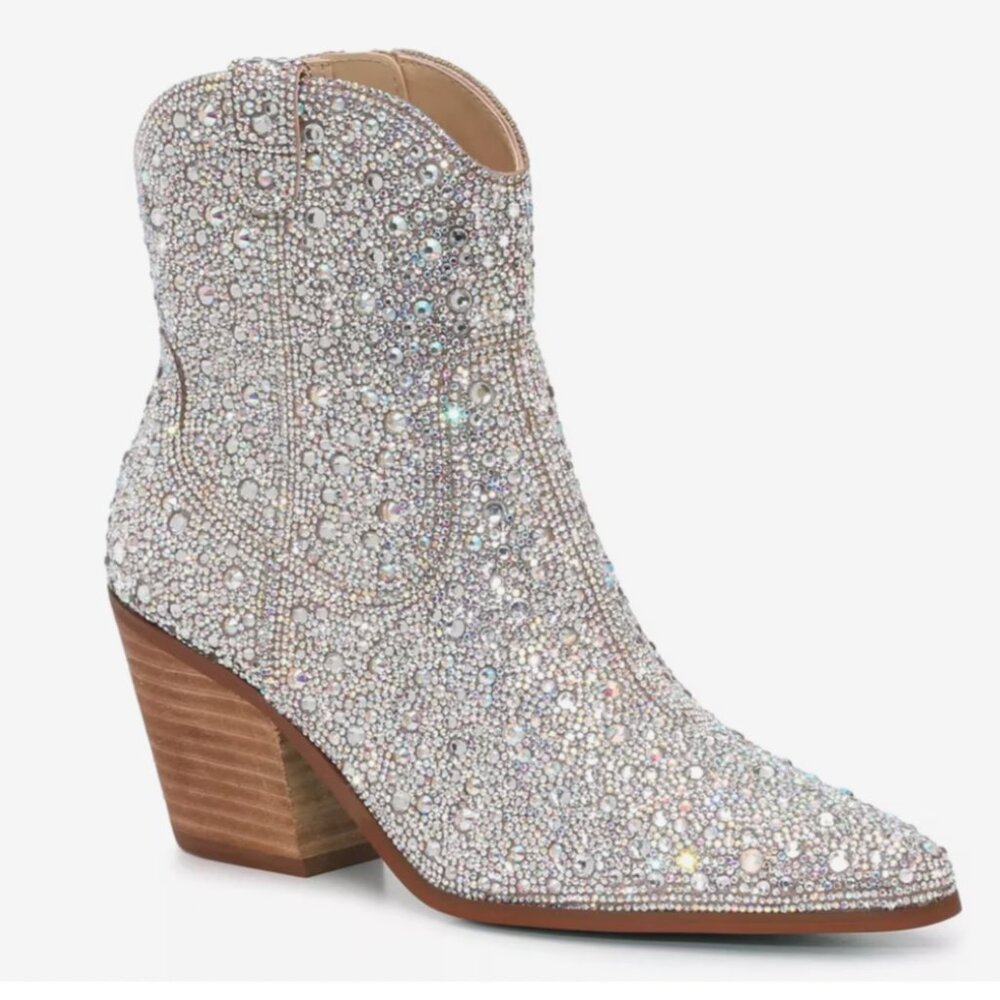 Betsey Johnson Emory Rhinestone Western Boot